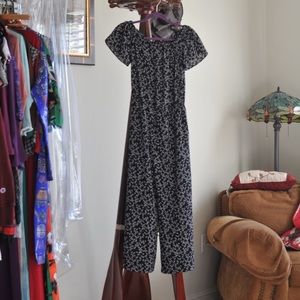 Off shoulder b&w jumpsuit